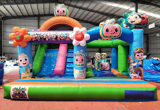 CE/EN71/EN14960 Certifié Cocomelon Theme Kids Party Trampoline Bouncer avec glissement