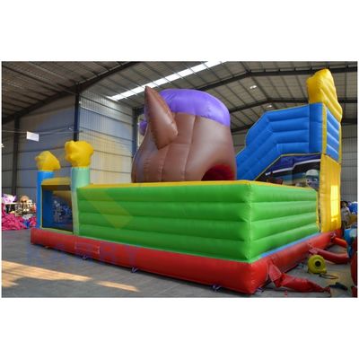 Portable jaune gonflable château toboggan parcs aquatiques videurs pour le saut de divertissement