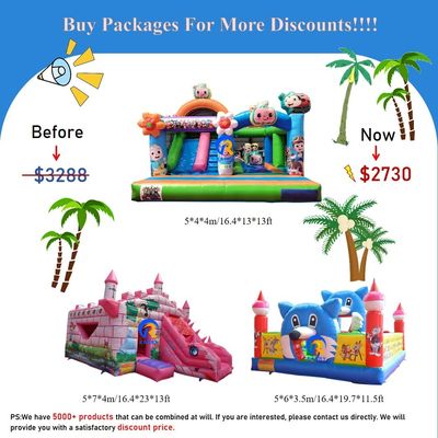 0.55mm PVC Vinyl Tarpaulin gonflable Combo Château toboggan pour les enfants au parc d'attractions