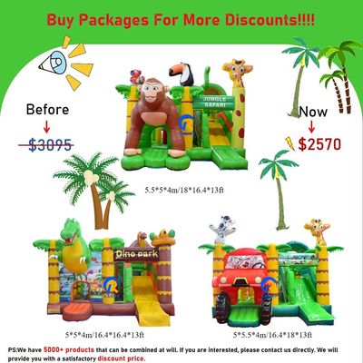 0.55mm PVC Vinyl Tarpaulin gonflable Combo Château toboggan pour les enfants au parc d'attractions