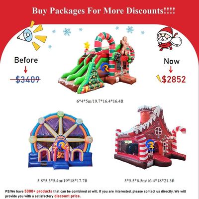 0.55mm PVC Vinyl Tarpaulin gonflable Combo Château toboggan pour les enfants au parc d'attractions