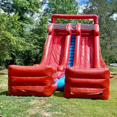 Glissière gonflable pour adultes avec 2 glissières et 2 piscines en PVC commercial