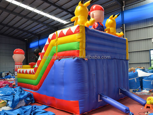 Blower Ville amusante gonflable avec Mickey et Mario Château gonflable Bouncer House Combo Blower de terrain de jeu inclus
