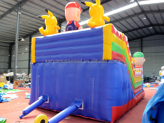 Blower Ville amusante gonflable avec Mickey et Mario Château gonflable Bouncer House Combo Blower de terrain de jeu inclus
