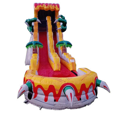Grands toboggans gonflables pour adultes 36 pieds Jeu de saut passionnant avec thème dinosaure tropical