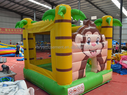 CE/EN71/EN14960 Certifié Petite taille Jungle Cartoon Monkey Bouncy Castle pour enfants