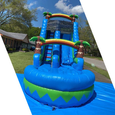 Parcs aquatiques extérieurs certifiés CE/EN71/EN14960 Glissière aquatique à palmiers tropicaux bleus pour 5 à 10 passagers