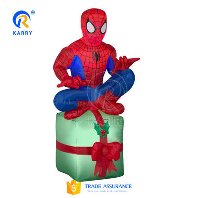 Homme araignée gonflable sur mesure certifié EN14960 avec boîte cadeau de Noël et souffleur d'air