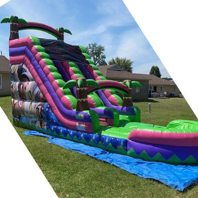 Parcs aquatiques extérieurs certifiés CE/EN71/EN14960 Glissière aquatique à palmiers tropicaux bleus pour 5 à 10 passagers