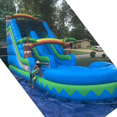 Parcs aquatiques extérieurs certifiés CE/EN71/EN14960 Glissière aquatique à palmiers tropicaux bleus pour 5 à 10 passagers