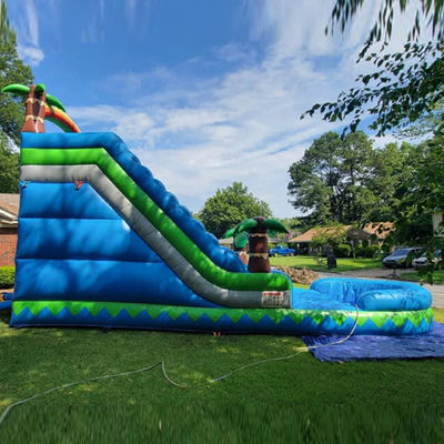 Parcs aquatiques extérieurs certifiés CE/EN71/EN14960 Glissière aquatique à palmiers tropicaux bleus pour 5 à 10 passagers