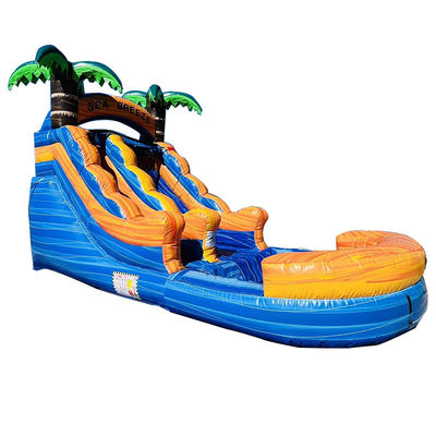 Location commerciale personnalisable PVC parc aquatique gonflable avec glissement d'eau de palmier