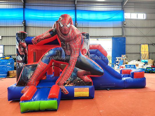 CE/EN71/EN14960 Certifiée pour enfants Château Spiderman gonflable Saltoir à rebond avec glissement