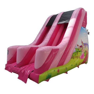 Location commerciale de petites glissières gonflables en PVC rose avec certification CE/EN71/EN14960