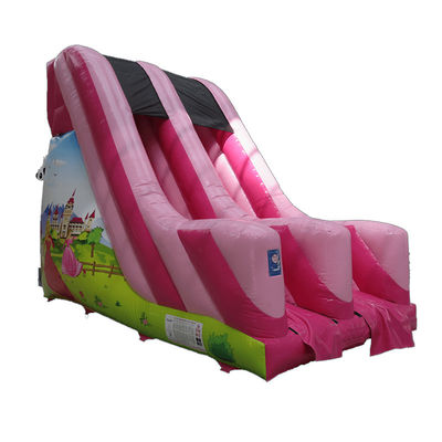Location commerciale de petites glissières gonflables en PVC rose avec certification CE/EN71/EN14960