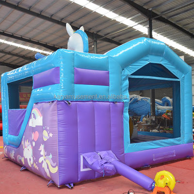 Unisexe PVC exquis arc-en-ciel unicorne gonflable Bouncer sautant château pour le terrain de jeux