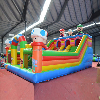 Groupe d'âge 14 ans et plus Portable PVC gonflable Mario Fun City Jeu de terrain de jeu pour enfants