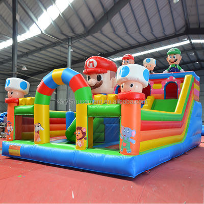 Groupe d'âge 14 ans et plus Portable PVC gonflable Mario Fun City Jeu de terrain de jeu pour enfants