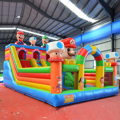 Groupe d'âge 14 ans et plus Portable PVC gonflable Mario Fun City Jeu de terrain de jeu pour enfants