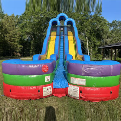 Piscine à double toboggan personnalisable avec deux petites piscines et kits de réparation inclus