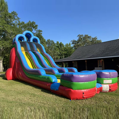 Piscine à double toboggan personnalisable avec deux petites piscines et kits de réparation inclus