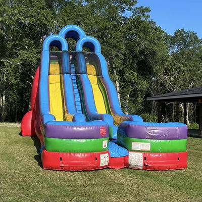 Piscine à double toboggan personnalisable avec deux petites piscines et kits de réparation inclus
