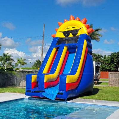 Piscine amovible Location de pièces détachées Commercial PVC Thème solaire toboggan à eau gonflable