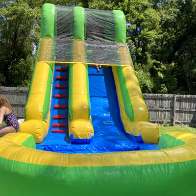 Commercial séché et humide 25ft toboggan gonflable avec piscine Jeu d'eau d'été pour enfants