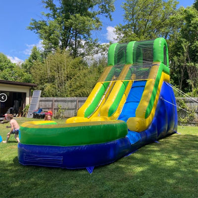 Commercial séché et humide 25ft toboggan gonflable avec piscine Jeu d'eau d'été pour enfants