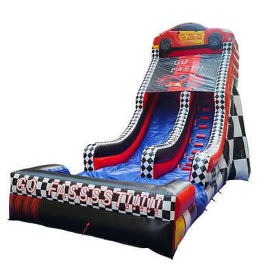 Glissière gonflable de 28 pieds rouge avec piscine