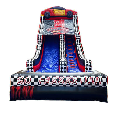 Glissière gonflable de 28 pieds rouge avec piscine