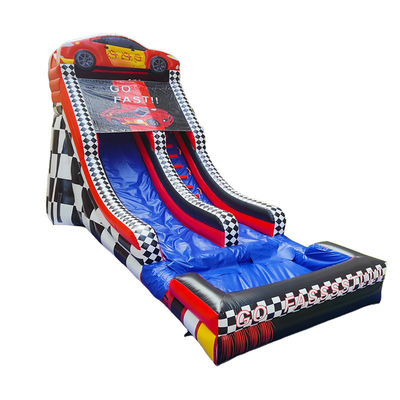 Glissière gonflable de 28 pieds rouge avec piscine