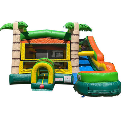 Caractéristiques PORTABLE château gonflable Palmier maison de rebond avec toboggan et petite piscine