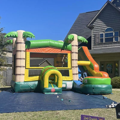 Caractéristiques PORTABLE château gonflable Palmier maison de rebond avec toboggan et petite piscine