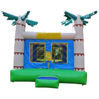 14 ans de plus Couleur personnalisée Palmier tropical Bouncy Kids Bouncing Château à louer