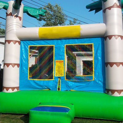 14 ans de plus Couleur personnalisée Palmier tropical Bouncy Kids Bouncing Château à louer