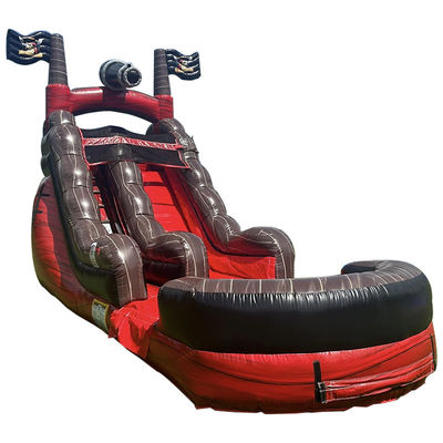 Équipement de parc aquatique de loisirs toboggan aquatique pirate gonflable avec piscine PVC commercial