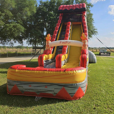 CE/EN71/EN14960 Certifiée maison à rebond d'eau, toboggan avec piscine et terrain de jeux dans la cour