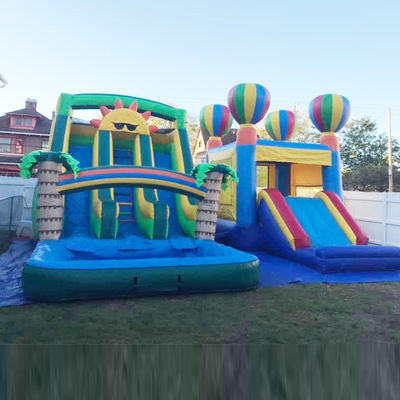 Aqua Outdoor Fun Commercial PVC Thème solaire toboggan gonflable avec piscine à double voie