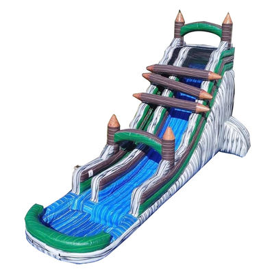 Location commerciale Jeux gonflables pour enfants Garde arrière Blocage de tronc d'eau toboggan avec piscine