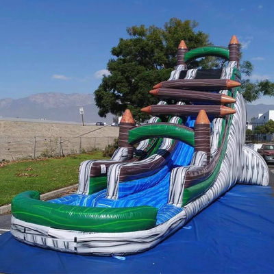 Location commerciale Jeux gonflables pour enfants Garde arrière Blocage de tronc d'eau toboggan avec piscine