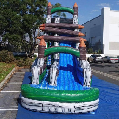 Location commerciale Jeux gonflables pour enfants Garde arrière Blocage de tronc d'eau toboggan avec piscine