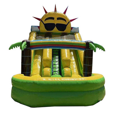 Jouets gonflables pour enfants en plein air Petit toboggan solaire avec piscine et double toboggan