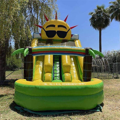 Jouets gonflables pour enfants en plein air Petit toboggan solaire avec piscine et double toboggan