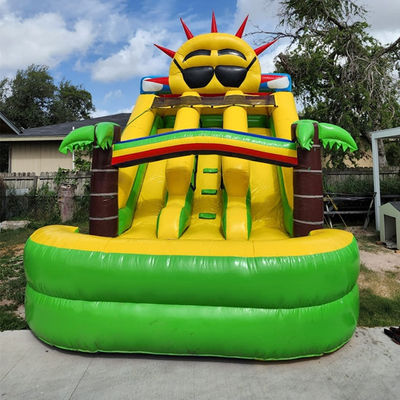 Jouets gonflables pour enfants en plein air Petit toboggan solaire avec piscine et double toboggan