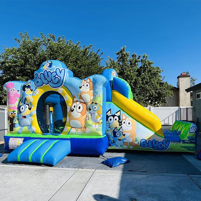 Location de fêtes commerciales en PVC Bluey Cartoon Bounce Jumping House Château avec glissement