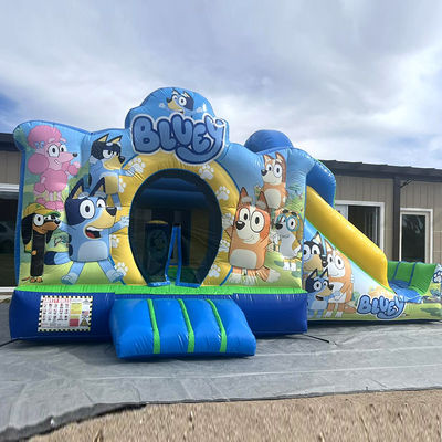 Location de fêtes commerciales en PVC Bluey Cartoon Bounce Jumping House Château avec glissement