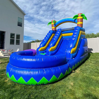 Petit toboggan gonflable avec piscine été palmier Klein Blue Kid Jouets de toboggan