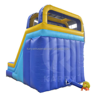 Maison classique bleue et jaune à rebond Château gonflable Maison à rebond Slide avec souffleur