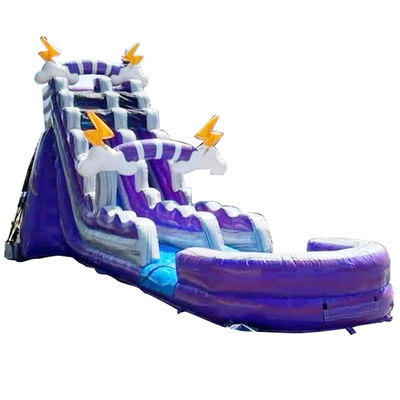 Jeux pour enfants Parc aquatique gonflable d'été avec piscine et toboggan aquatique violet